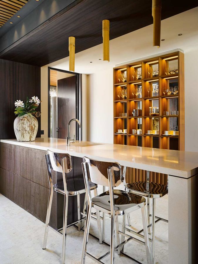 beach pool house kitchen