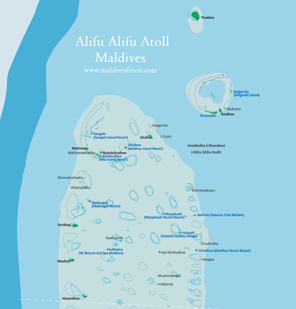 maldives map with resorts, airports and local islands 2019