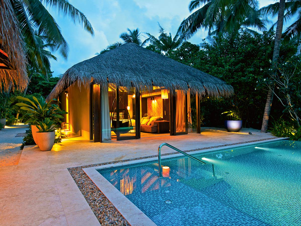 velaa private island beach pool villa